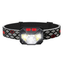 XPG LED- und COB-LED-Stirnlampe, wasserdicht, wiederaufladbar, mit Bewegungssensor für Erwachsene und Kinder, verstellbarem Riemen, 200 Lumen, bis