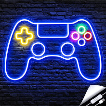 Gamepad neonreklám menő tini játékosoknak, KIVÁLÓ JÁTÉKOS SZOBA DEKORÁCIÓ ÉS AJÁNDÉK egyedi dizájnú gamepad kontroller formával,