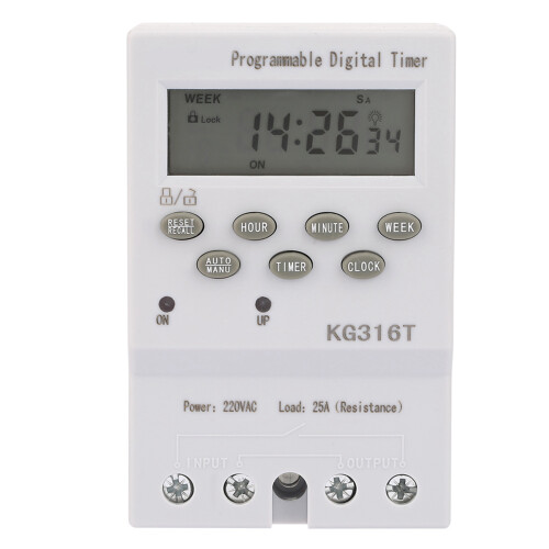 Industrial Grade Programmable Digital Timer, Energy Efficient High Precision Clock Correction Feature, Long Lifespan Heavy Duty Timer for Automatic