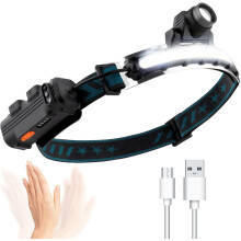 Drehbarer LED-Stirnlampenkopf, mehrere Beleuchtungsmodi für Nachtläufe, Klettern und Spaziergänge mit dem Hund, schnelle Wärmeableitung,