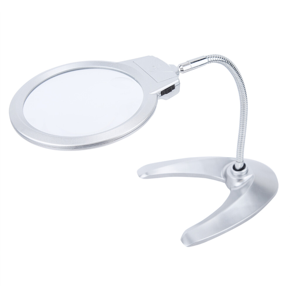 Versatile Magnifier, Flexible Gooseneck For Energy Saving LED Illuminated Magnifier With Adjustable Angle Lens
