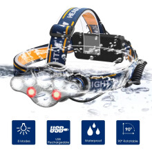Trailblazer's Choice, wiederaufladbare Stirnlampe mit mehreren Beleuchtungsmodi und einstellbarem Leuchtwinkel, perfekt zum Laufen, Wandern und für