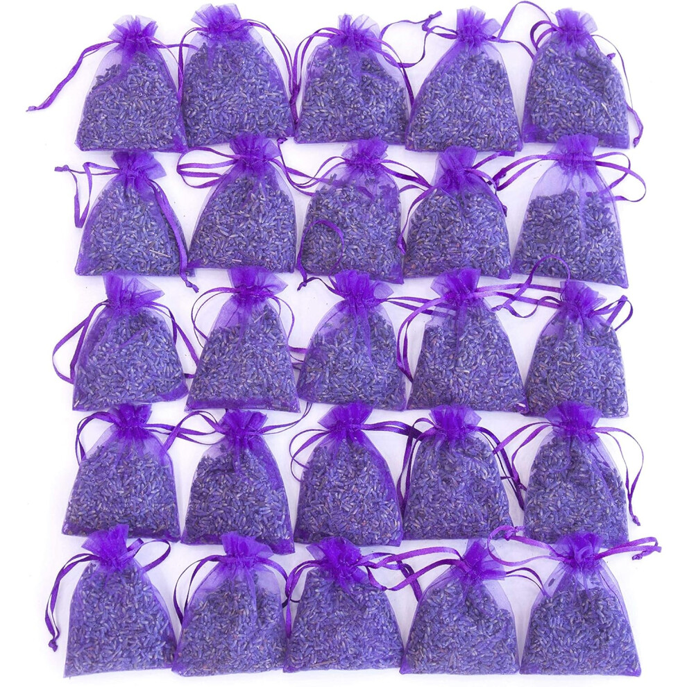 Sachets From French Provence, All-Natural Hand-Filled Craft Sachets, Aromatic Fragrance For Linen Perfume, Strong Scent (25Pcs) Lavender 9173940909663