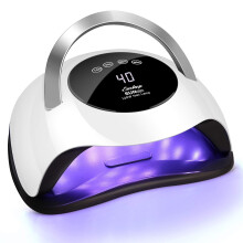 Lampe UV pour ongles : Sèche-ongles professionnel 120 W avec kit de gants UV, grand écran tactile LCD et capteur automatique