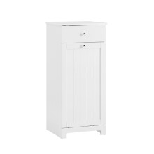 SoBuy Vitt Tvättskåp med Korg 40x38x90 cm