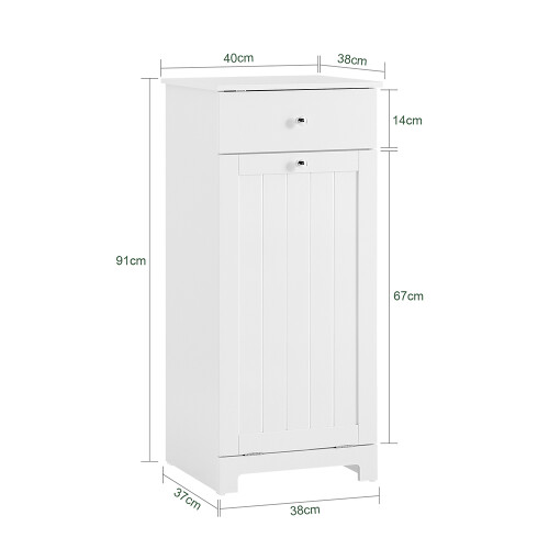 SoBuy Ντουλάπι Πλυντηρίου Λευκό 40x38x90 εκ. 2