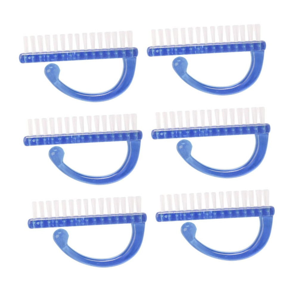 6pcs Nail Cleaning Brush for Manicure Dust Removal Lightweight Ergonomic Travel Size