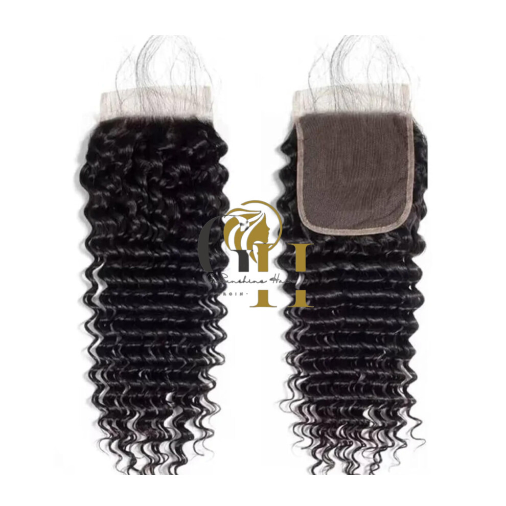 Unisex Straight 4X4 Brazilian Virgin Hair Hd Lace Closure 14 Inch Pre Plucked Natural Hairline