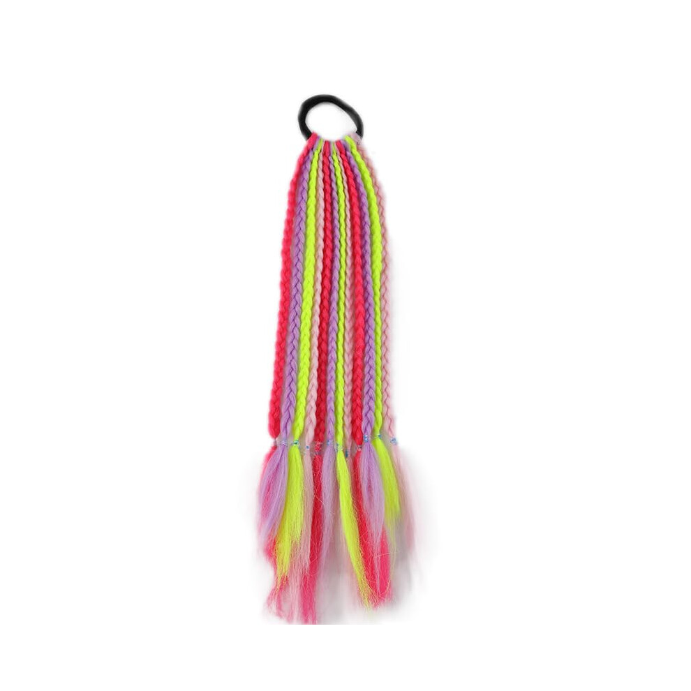 Unisex Braided Hair Extensions Synthetic Dreadlock Ponytail With Elastic Band For Festivals