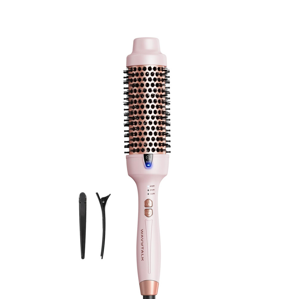 Pink Millennial 1.7 Inch Ceramic Blowout Brush With Ionic Thermal Hair Brush For Frizz Styling