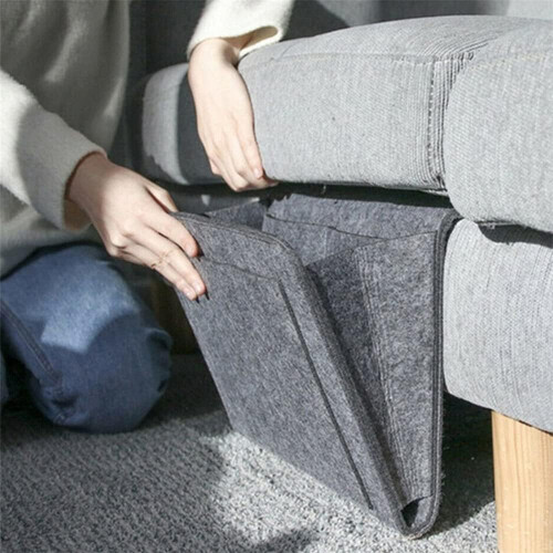 Felt Bedside Storage Caddy with Pockets for Bed Rails Sofa and Bunk Beds Dark Grey 2