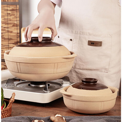 Ceramic Soup Pot 2000ml for Open Flame Cooking, Even Heating and  Temp Resistant Casserole 2