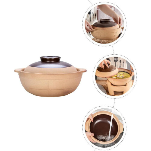Ceramic Soup Pot 2000ml for Open Flame Cooking, Even Heating and  Temp Resistant Casserole 1