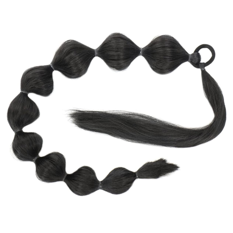 Unisex Long Bubble Ponytail Hair Extension For Women Synthetic Wraparound Hairpiece Wedding Styling