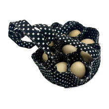 Egg Gathering Basket with 7 Pouches, Cushioned Holder for Farmhouse and Backyard Poultry