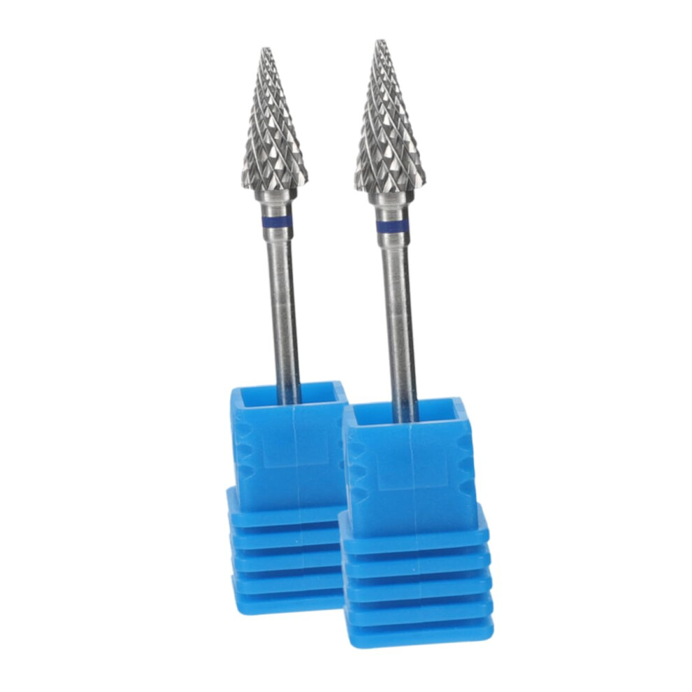 2pcs Tungsten Nail Drill Bits for Cuticle Removal and Gel Polish Grinding, Durable Steel for Salon Use