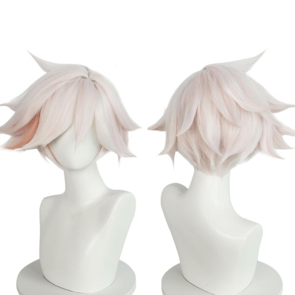Cosplay Wig for Hazbin Hotel Angel Dust Heat Resistant Synthetic Fiber with Natural Satin Luster and Wig Cap