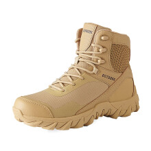 Men's Waterproof Snow Boots with Fur Lining, AntiSlip Winter Hiking Shoes, Beige UK 8.5