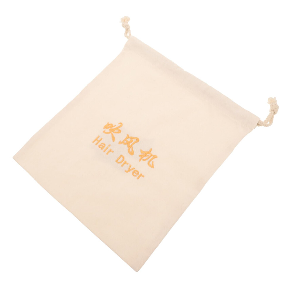 Hair Dryer Travel Bag with Secure Drawstring Closure, Hemp Cloth Hair Styling Tools Organizer Pouch