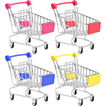 Mini Carrinho de Compras de Brinquedo, Conjunto de 4 Carrinhos Utilitários Coloridos, Construção em Metal Durável, 12 x 8 x 11,5 cm, Brinquedo de