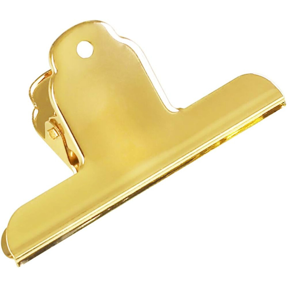Gold Metal Bulldog Clips For Stylish Organization, Stainless Steel Construction Ensures Strong Hold And Reusability For Home, Office Use 9448196967843
