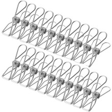 Stainless Steel Clothes Pins, Heavy Duty Clips for Laundry Home Kitchen, Travel Office, Anti-Rust, Not Easy Break, Smooth Edges, Wide Application