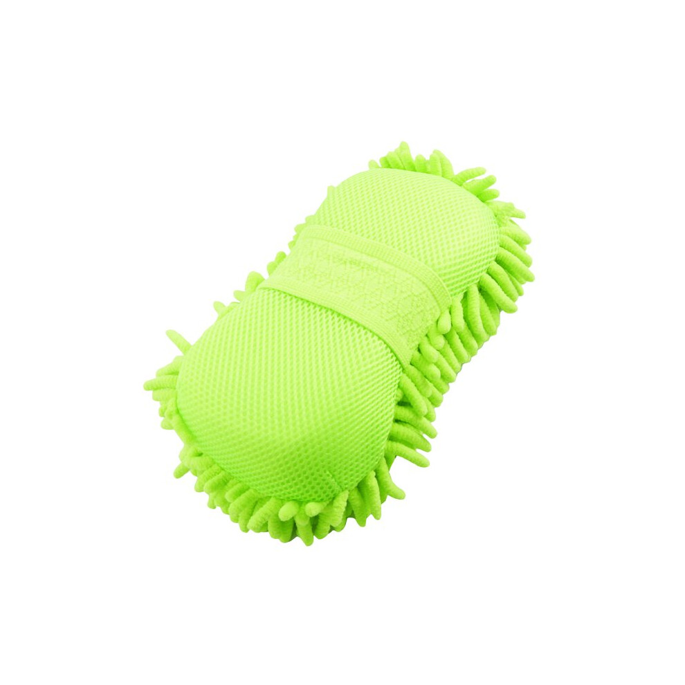 Micro Fiber Bristle Sponge, Neon Premium Chenille Microfiber Extra Large Absorbent Double Sided Non Scratch Sponge For Vehicle Cleaning Green 9448196966426