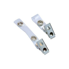 Clips innovadores para credenciales, diseño metálico de doble orificio con correas de PVC transparente para una protección integral de la tarjeta