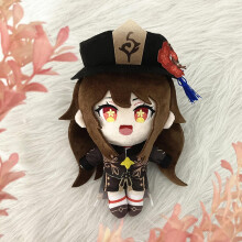 Hu Tao pluche sleutelhanger, het beste cadeau voor anime-fans (19,8 cm)