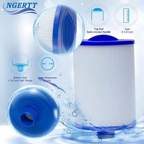 Spa Filter Set, Improved Filtering Capacity Polyester Material for Hot Tub Replacement Filters in Leisure Areas (Quantity: 2) 1