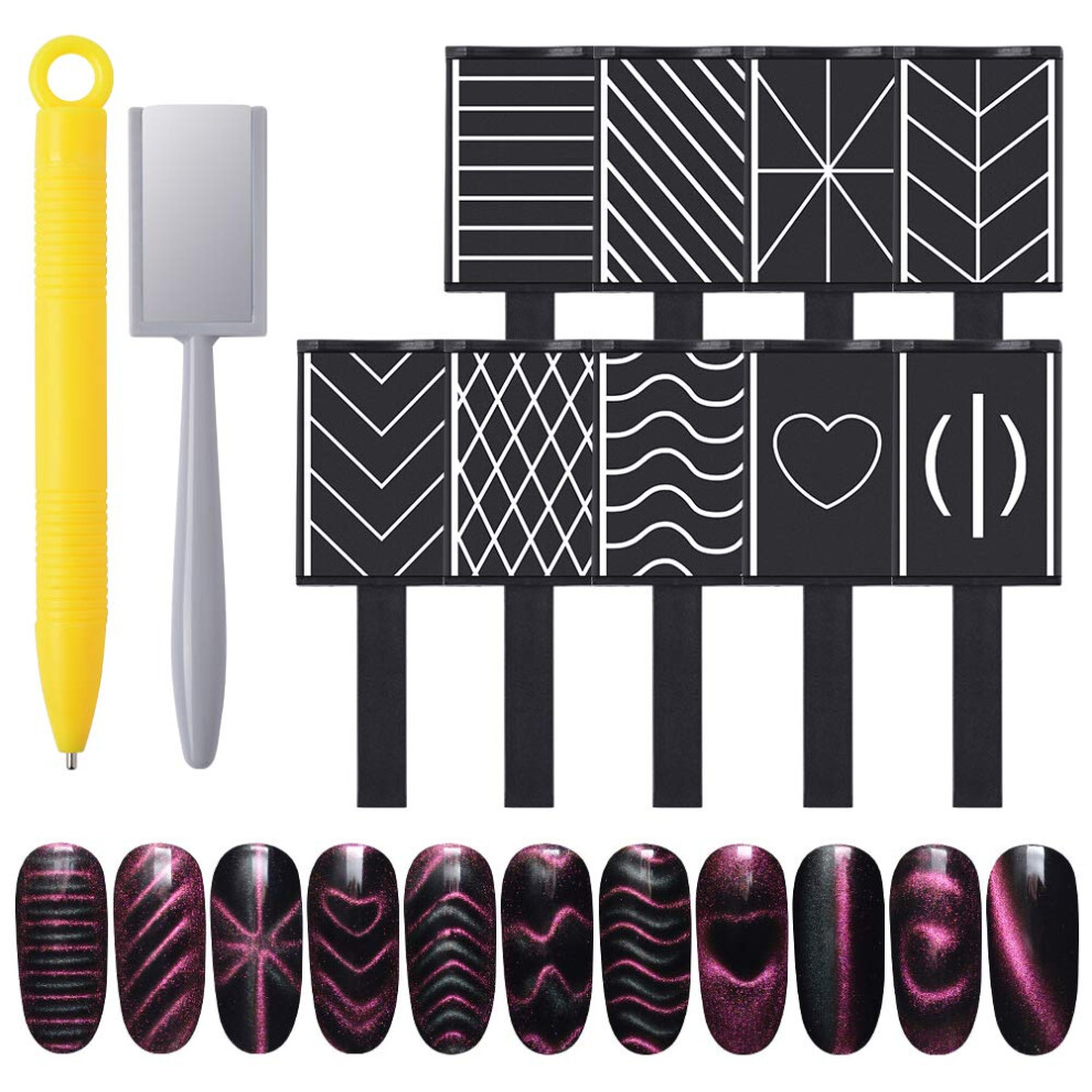 Portable Nail Magnet Set For Magnetic Polish, High Magnetic Force To Create Stunning Professional Nail Art Patterns With Ease, Quick Cat Eye Effect