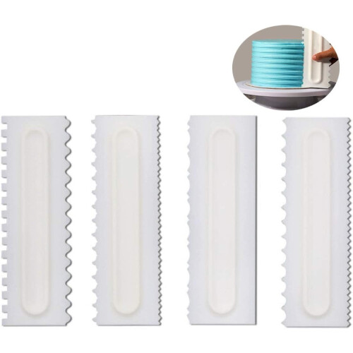 Cake Decorating Essentials, Cake Edge Tools Set, Food Grade Plastic, Professional Baking Tools With Easy To Clean Design, For Kitchen And Bakery Use, 2