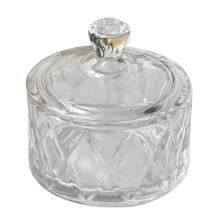 Ice Cream Bowls 2pcs Clear Diamond Glass Dessert Cups with Lids, Large Capacity, Dishwasher Safe