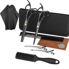 Mehrzweck-Haarschneideschere-Set, Edelstahl-Werkzeuge mit versetztem Griff – ein hochwertiges Geschenk, ideal für Anfänger und Profis.