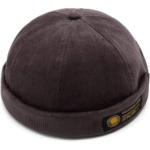 Bremløs Docker Cap for menn og kvinner, Retro Arbeider Sjømann Skull Cap med Fasjonabel Rullemansjett, Justerbar Beanie Hat med Komfortabelt