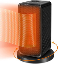 Quiet Rapid Heating Space Heater For Home Office, Electric Indoor Heater With Overheat Protection And 90 Degree Oscillation, Fan Mode Portable Space
