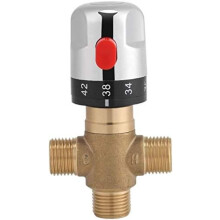 Thermostatventil mit konstanter Wassertemperatur, massiver Messingmischer mit Fahrenheit-Skala, US-Standardanschlüsse, optimal für Küche und Bad