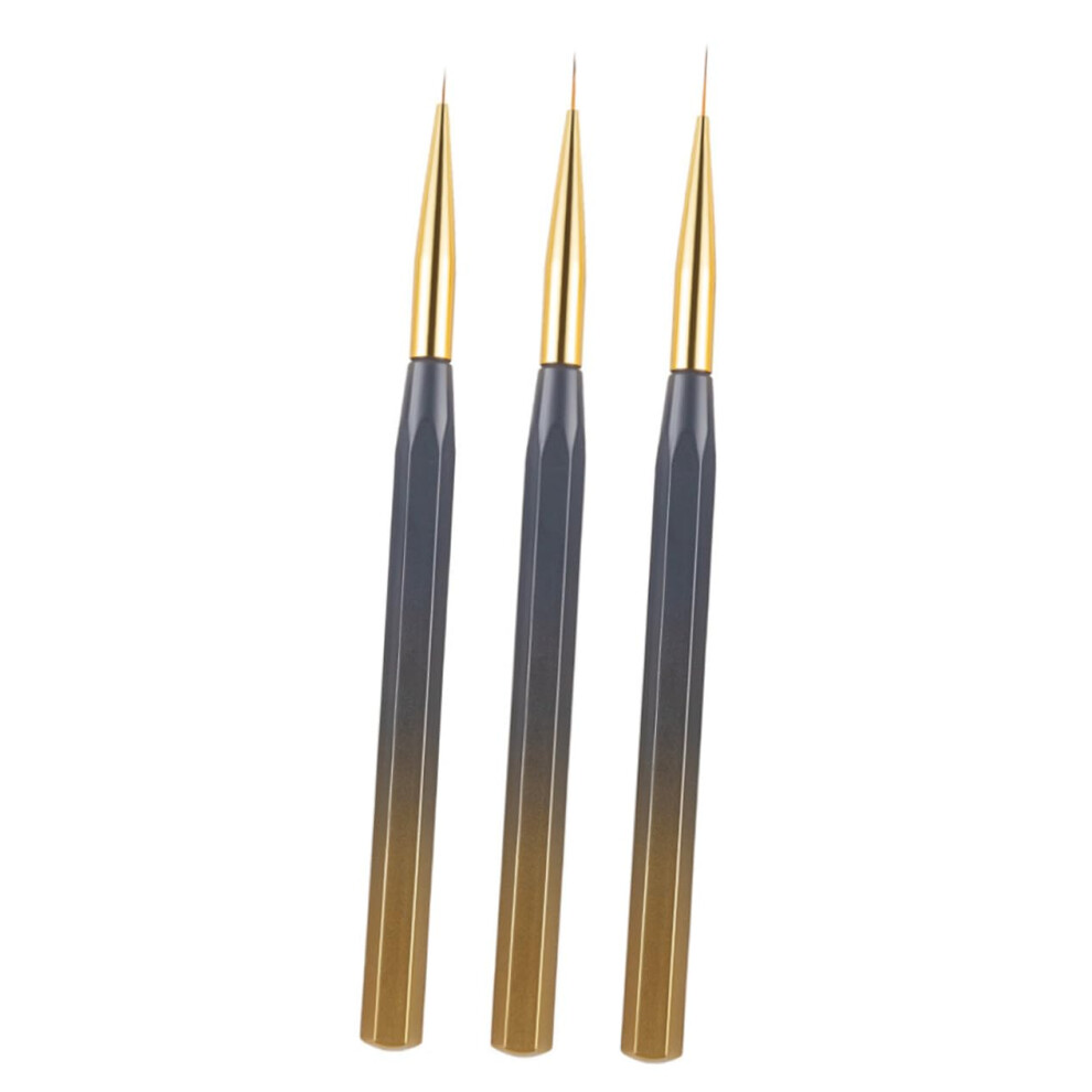 3pcs Professional Nail Art Liner Brush Set for Gel Polish Manicure with Precise Line Control
