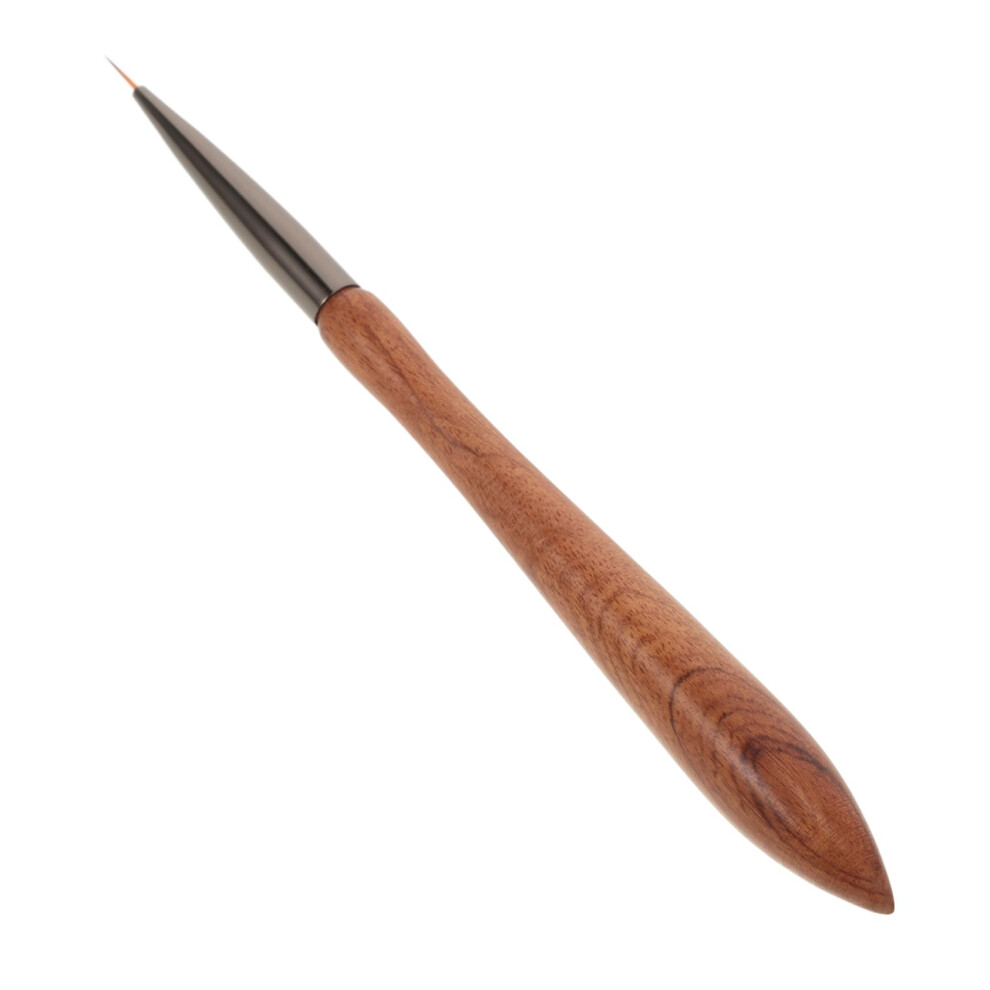 Professional Sandalwood Nail Art Brush with Precision Tip and Ergonomic Wooden Handle for Fine Detailing