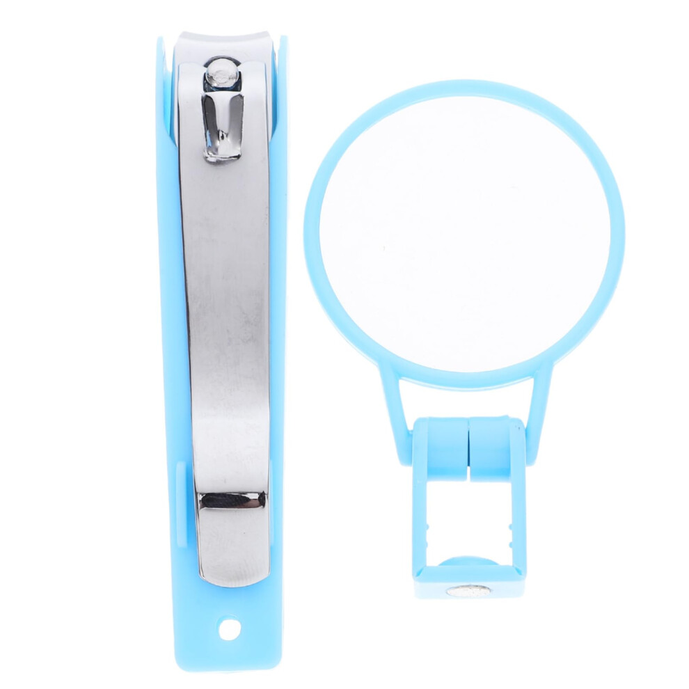 Nail Clippers with Magnifier and Stainless Steel Scissors, Ergonomic Grip, Builtin Nail File for Seniors
