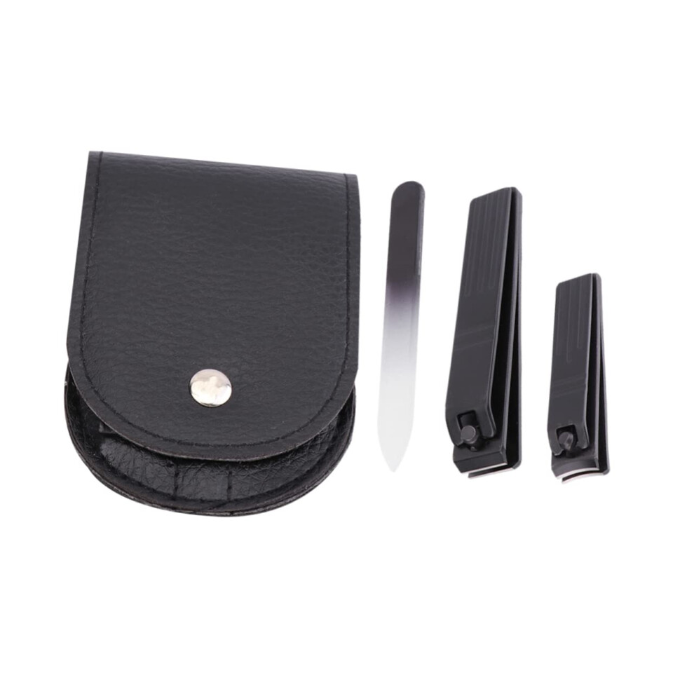 3pcs Ergonomic Nail Clipper Set with File, Durable Metal Trimmer for Home and Travel