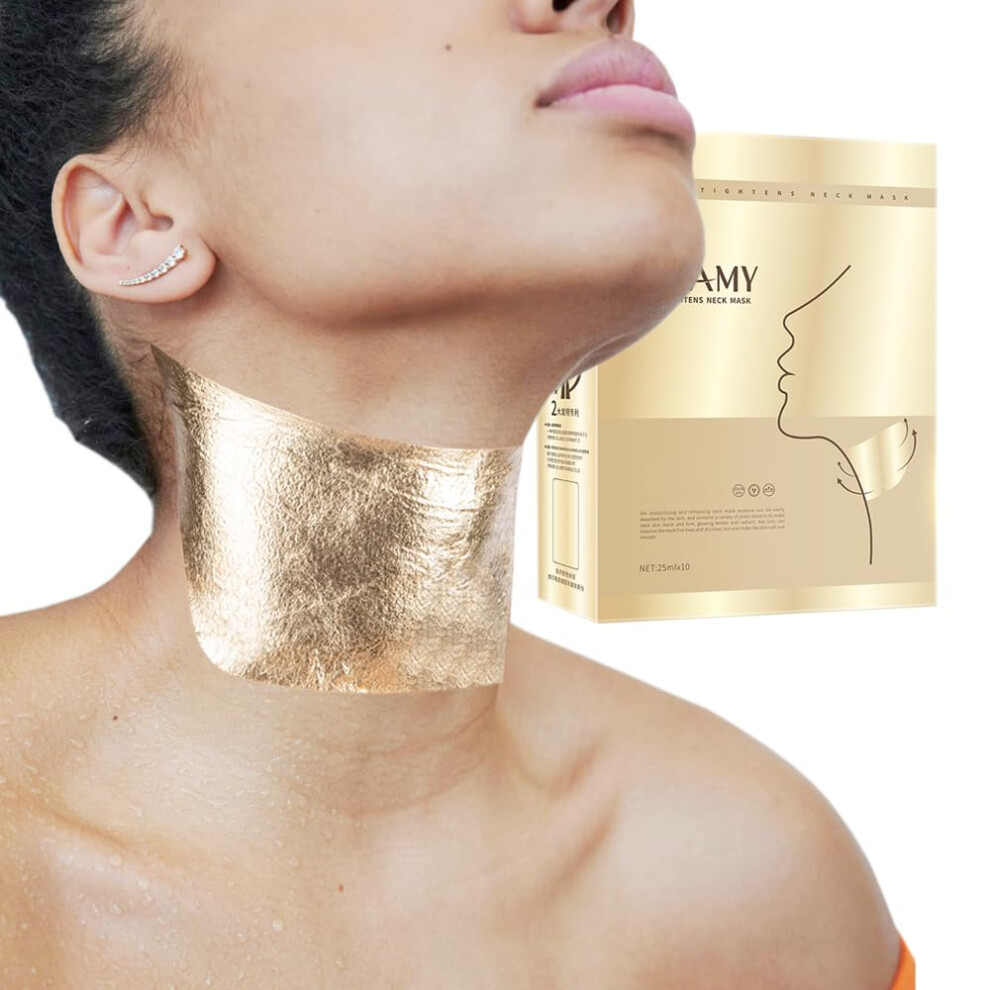 10 Pack Neck Firming Patches with Collagen Mask Strips for Anti Wrinkle, Hydrating and Lifting