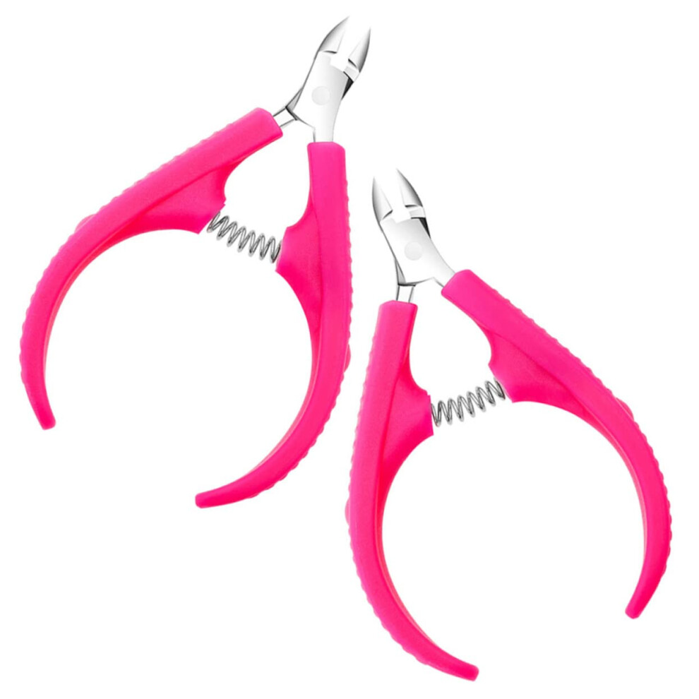 2pcs Professional Stainless Steel Cuticle Nipper and Trimmer for Hangnail Removal