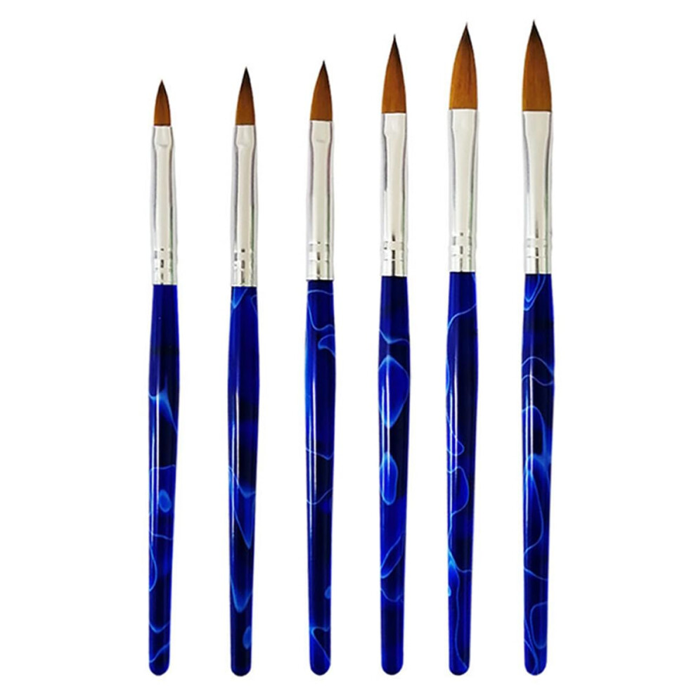 Professional 6pcs Nail Art Brush and Pen Set with Precision Tips for Gel and Detail Manicure Designs