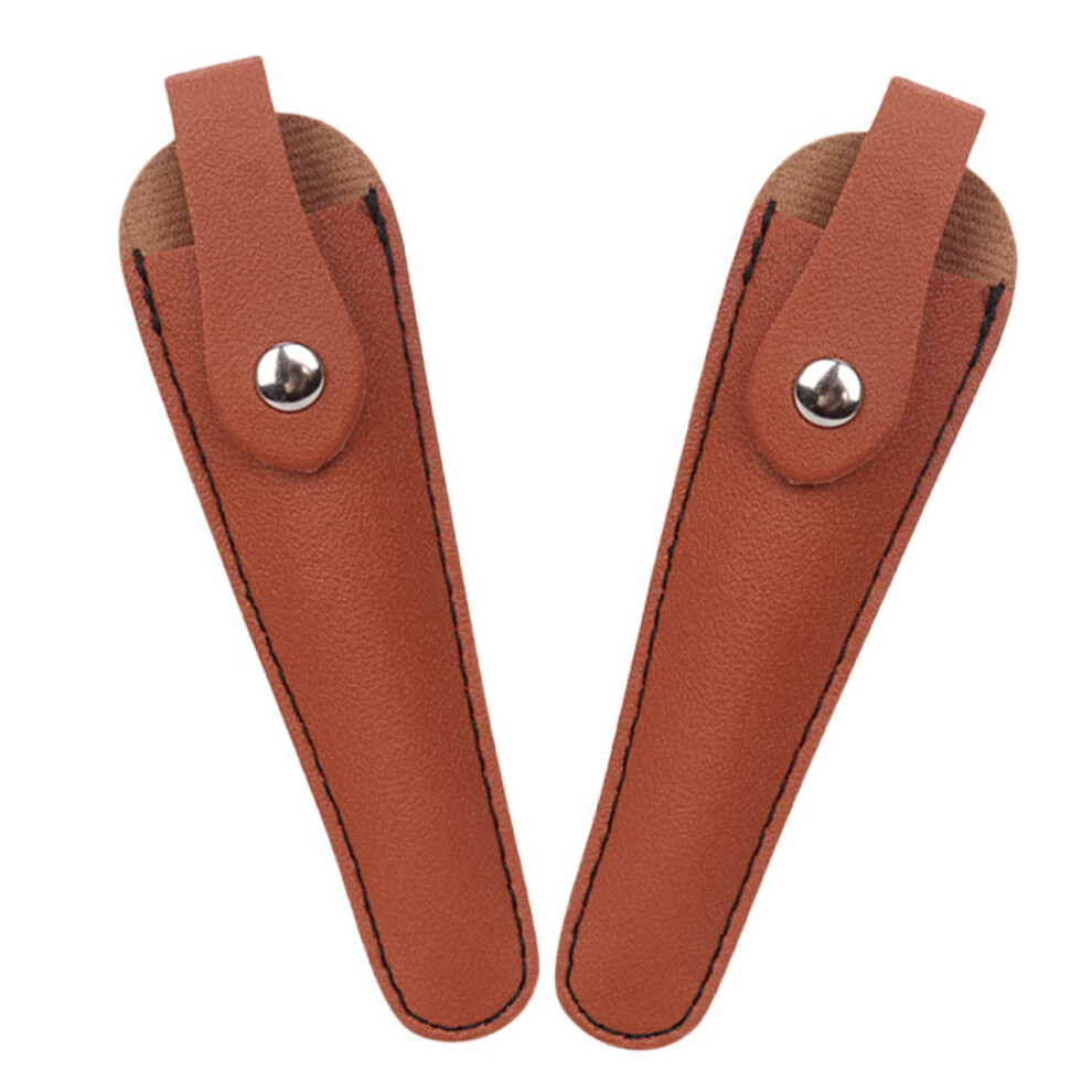 PU Leather Barber Scissor Holder and Hairdressing Tool Bag, Compact Organizer with Protective Cover, 2pcs
