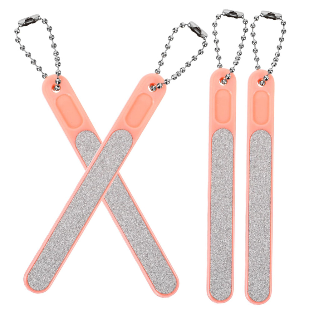 Nail File Set 4pcs Ergonomic Grip Dual Surface Professional Manicure Files for Travel and Home