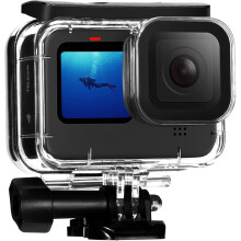 Waterdichte duikbehuizing voor GoPro Hero11/10/9, helderdere lens dankzij groot, plat glas, ideaal voor diepzeeduiken en extreme outdooractiviteiten.