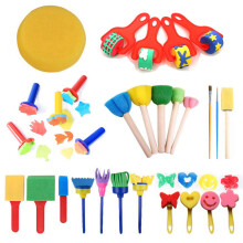 Foam Paint Brushes Set, Reusable Painting Tools with Easy to Grasp Handles, Kids Art & Craft Sponge Painting Brushes for Toddler Art Activities,