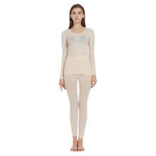 Intimo termico leggero da donna, maglia termica a maniche lunghe morbida con scollo rotondo, elasticizzata e traspirante, ideale per l'inverno.