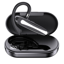 Wireless Earbuds with Earhooks for Truck Drivers, Bluetooth Technology CVC Noise Reduction In-Ear Hands-Free Single Headset with Dual Microphone,